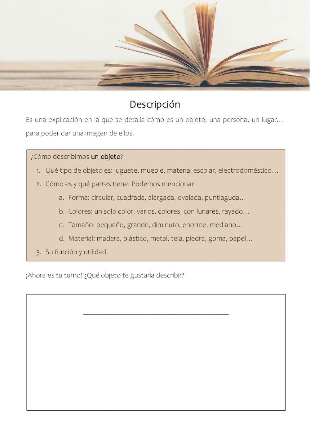 Descripción de un objeto