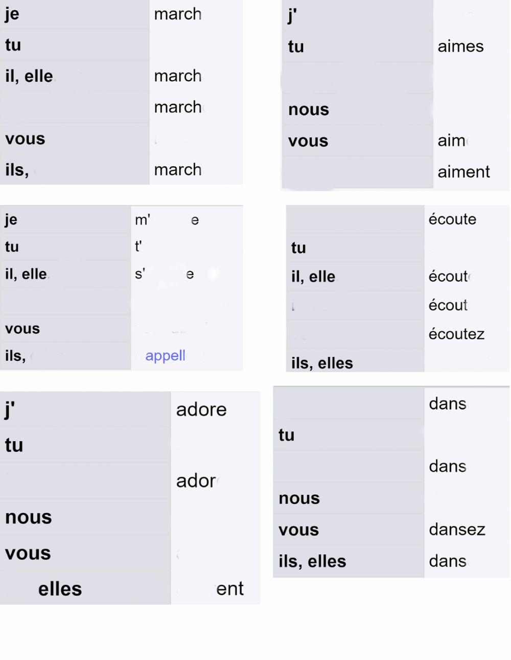 ER verbe first class