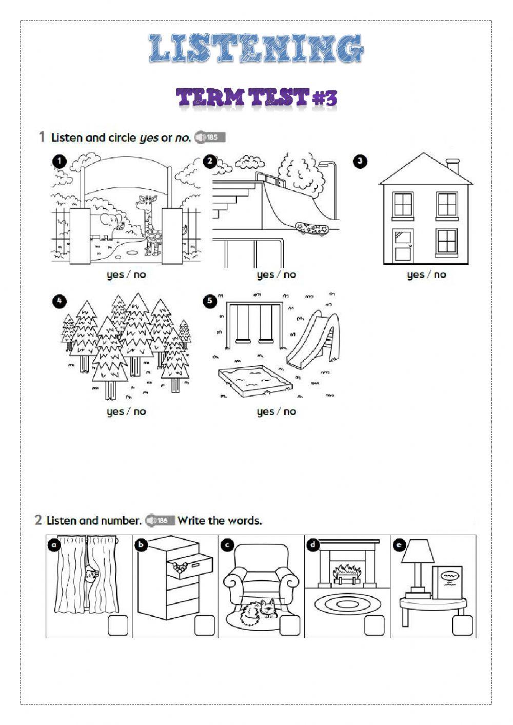 Kids 4 listening term test