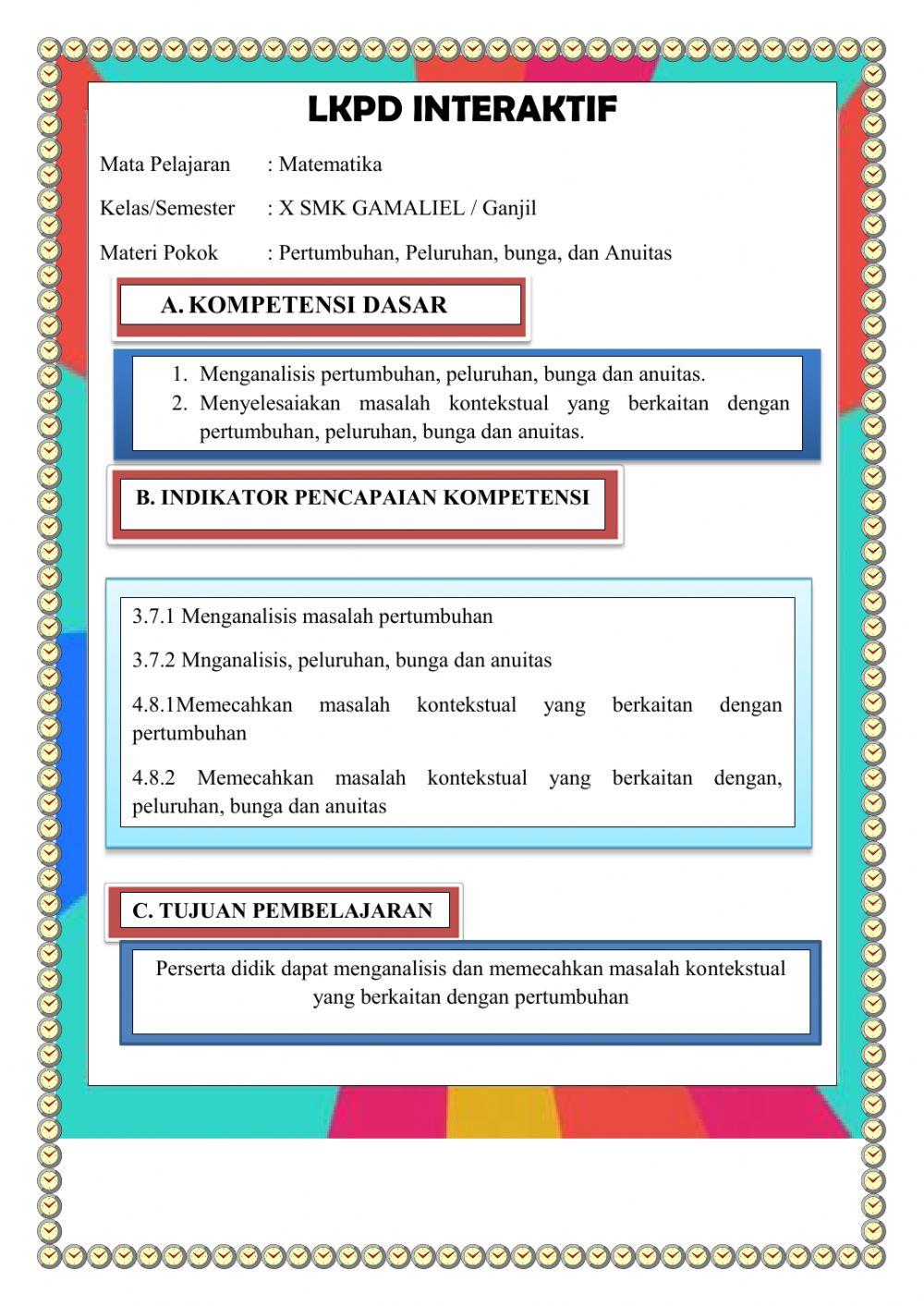 Pertumbuhan, Peluruhan, Bunga dan Anuitas