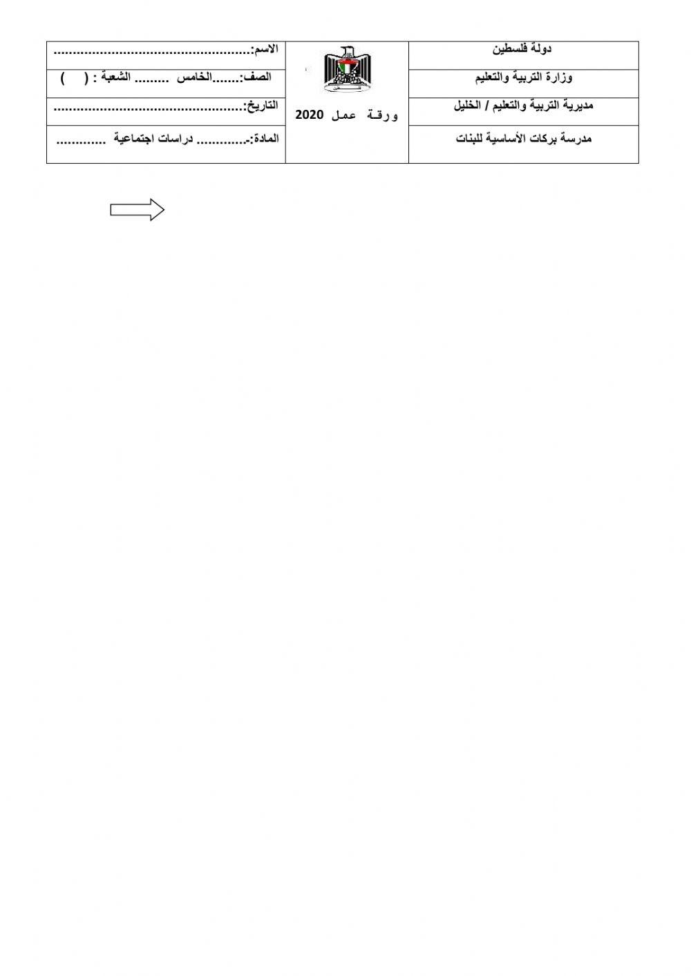 ورقة عمل مدن فلسطينية