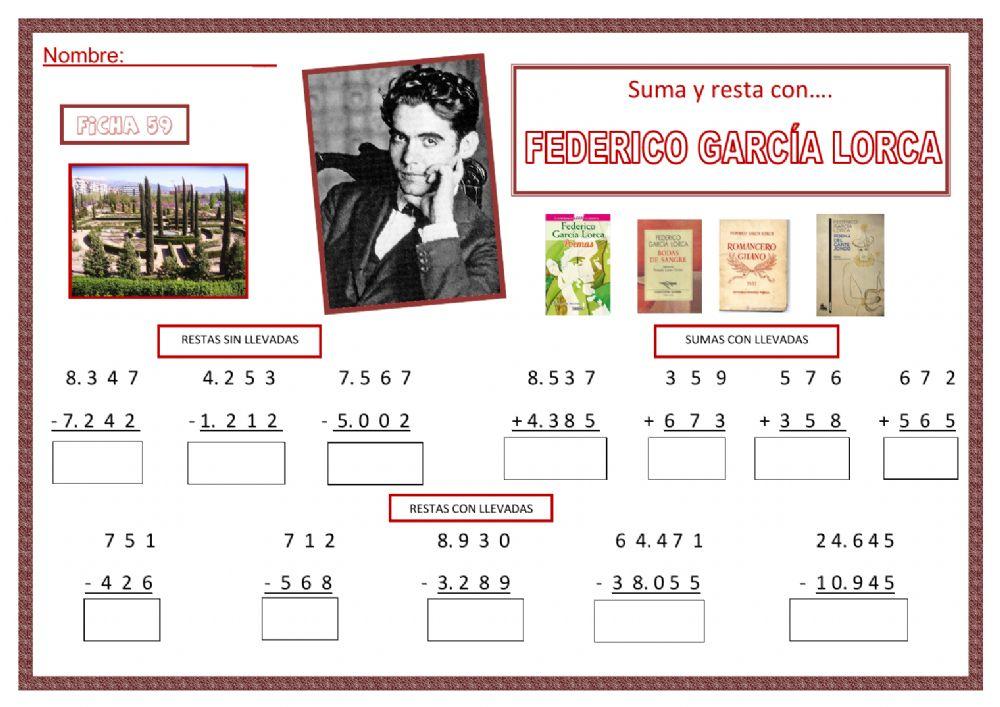 Suma y resta con Federico García Lorca
