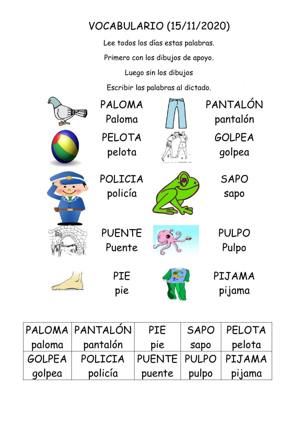 Vocabulario