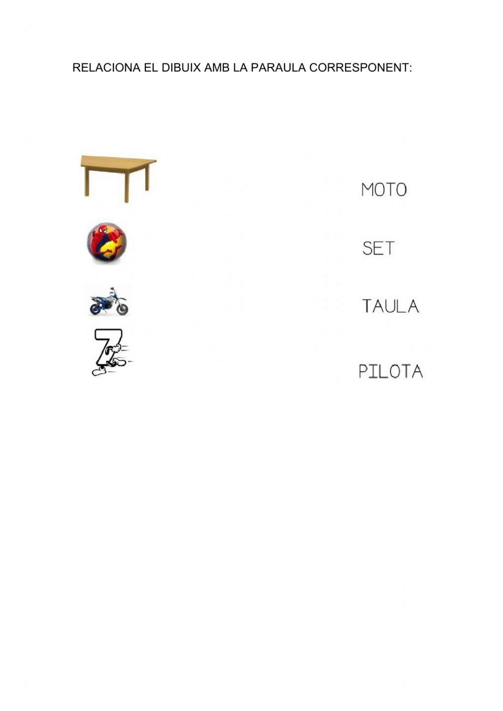 Relacionar paraula imatge