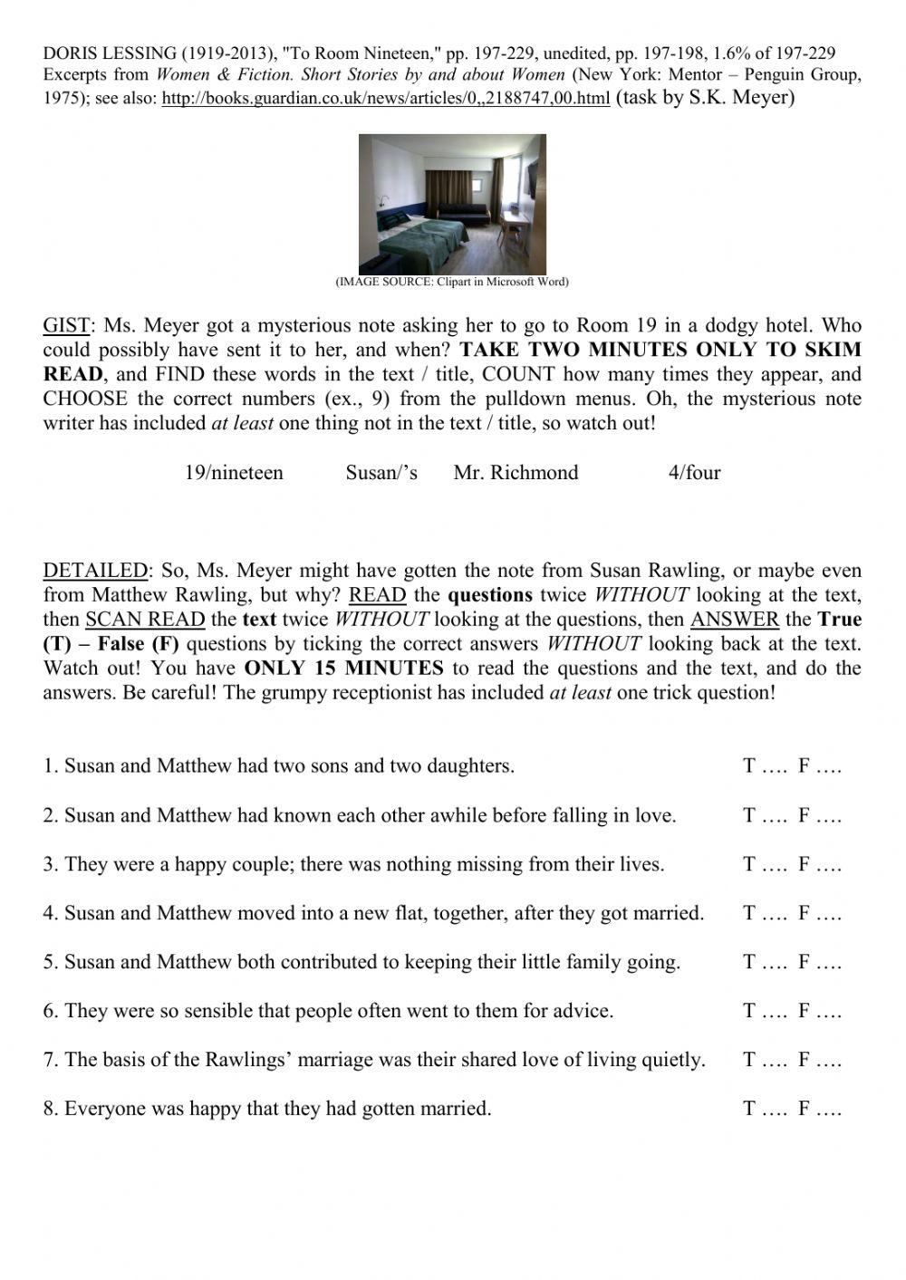 SMT-READING-Lessing-To Room 19-excerpt