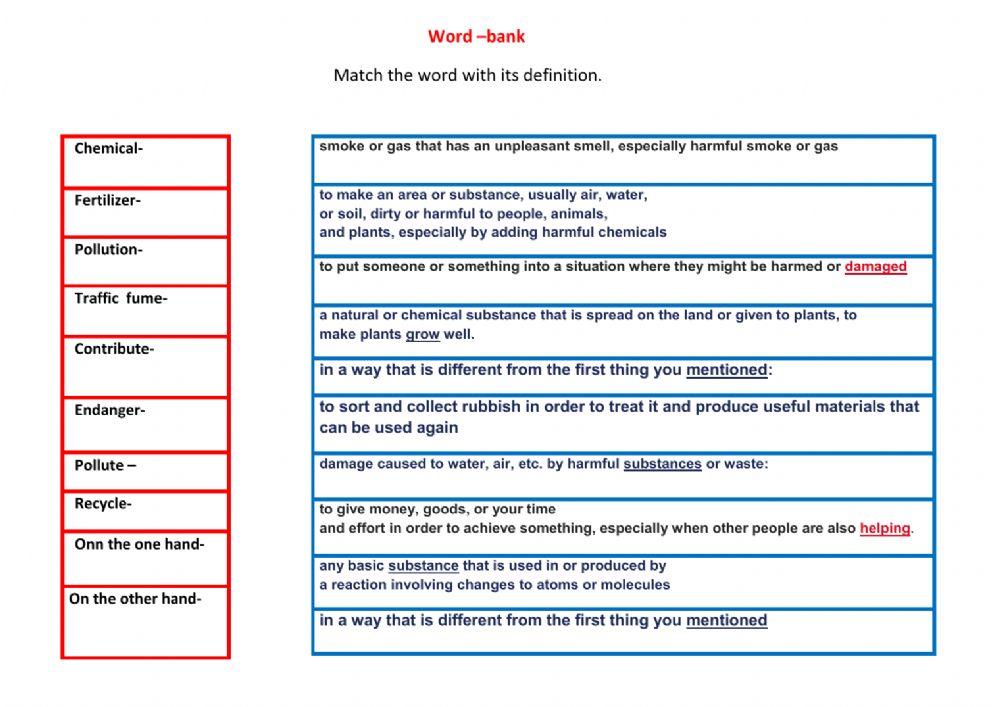 Word-bank.Save our nature