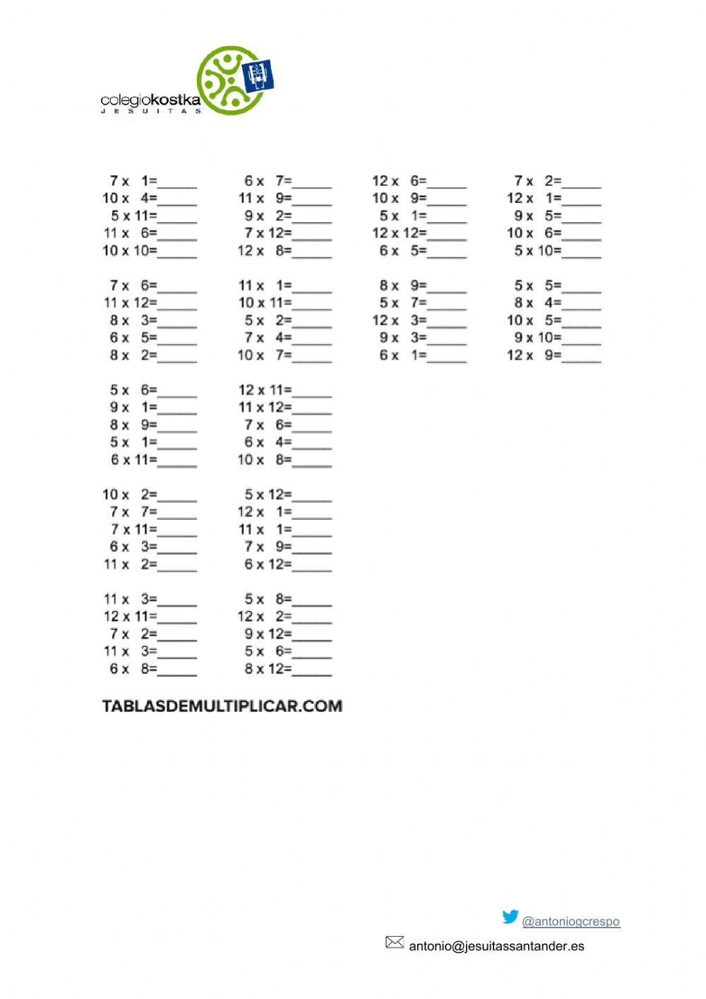 PRUEBA DER TABLAS HASTA EL 12