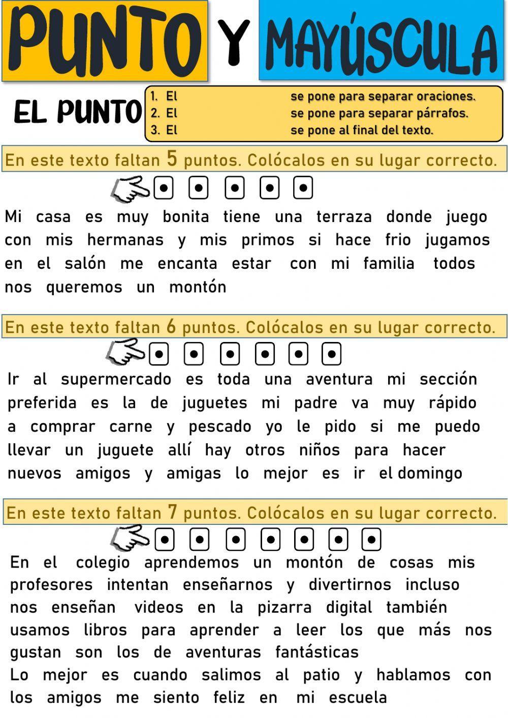 El punto y la mayúscula El punto y la mayúscula