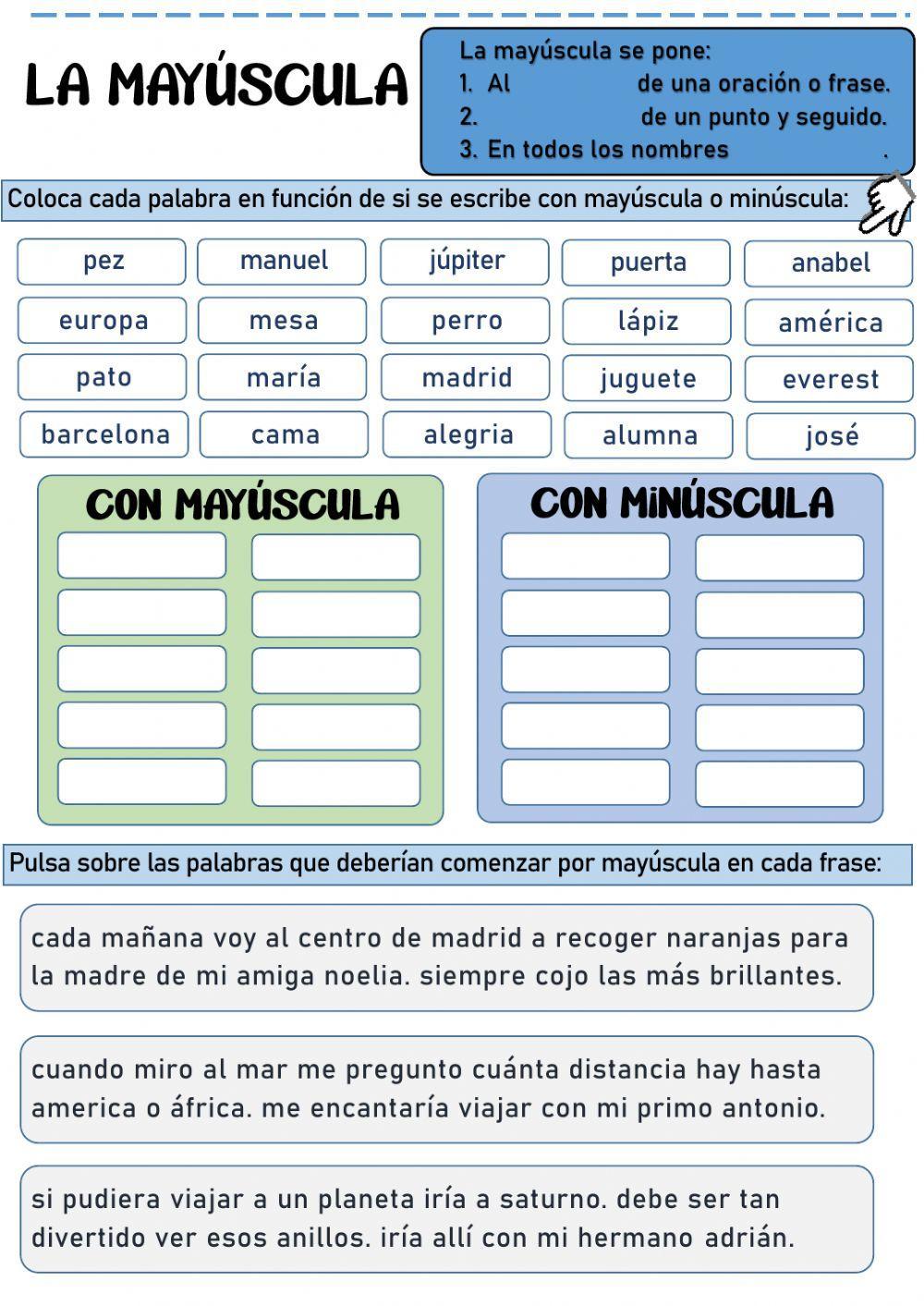 El punto y la mayúscula El punto y la mayúscula