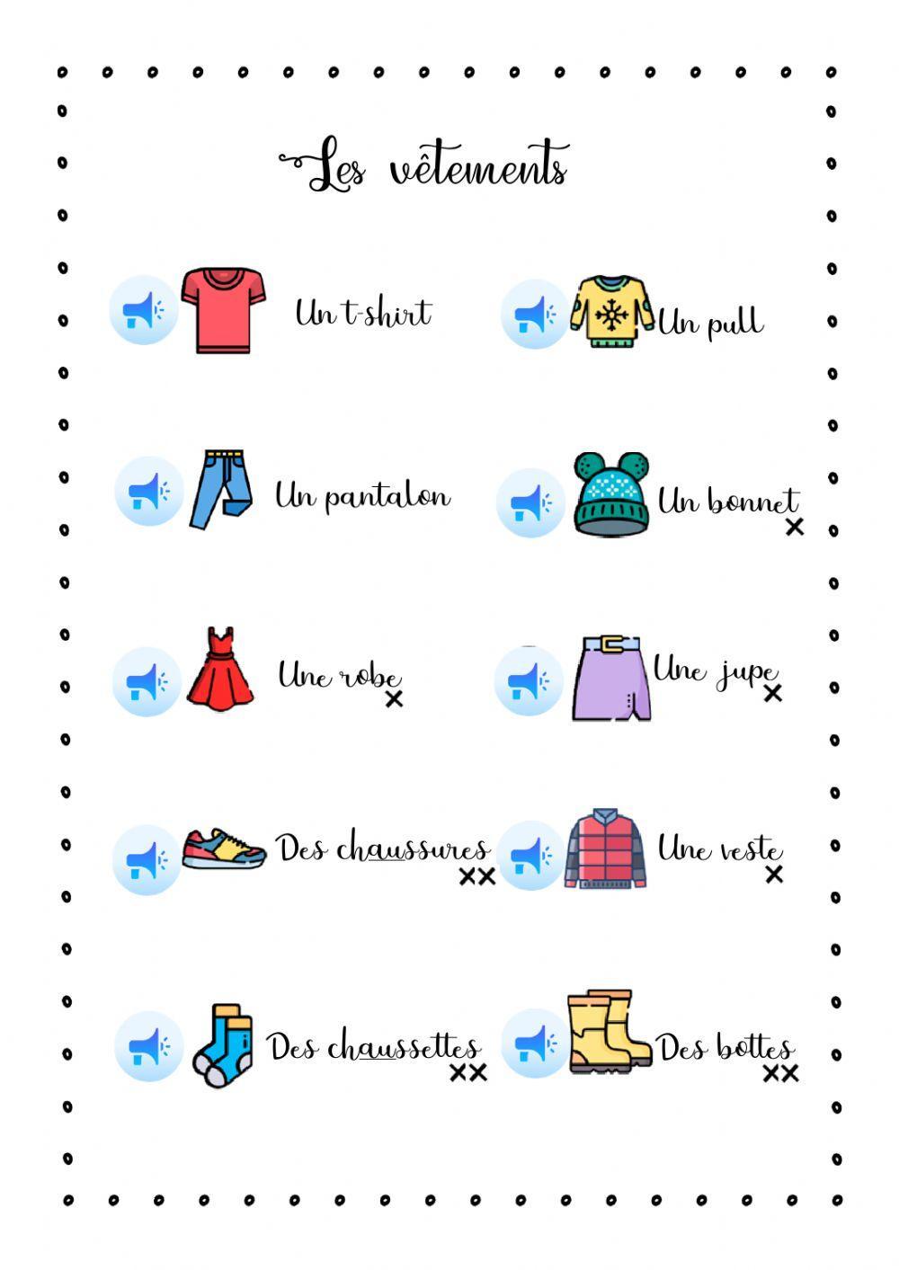 Les vêtements Les vêtements