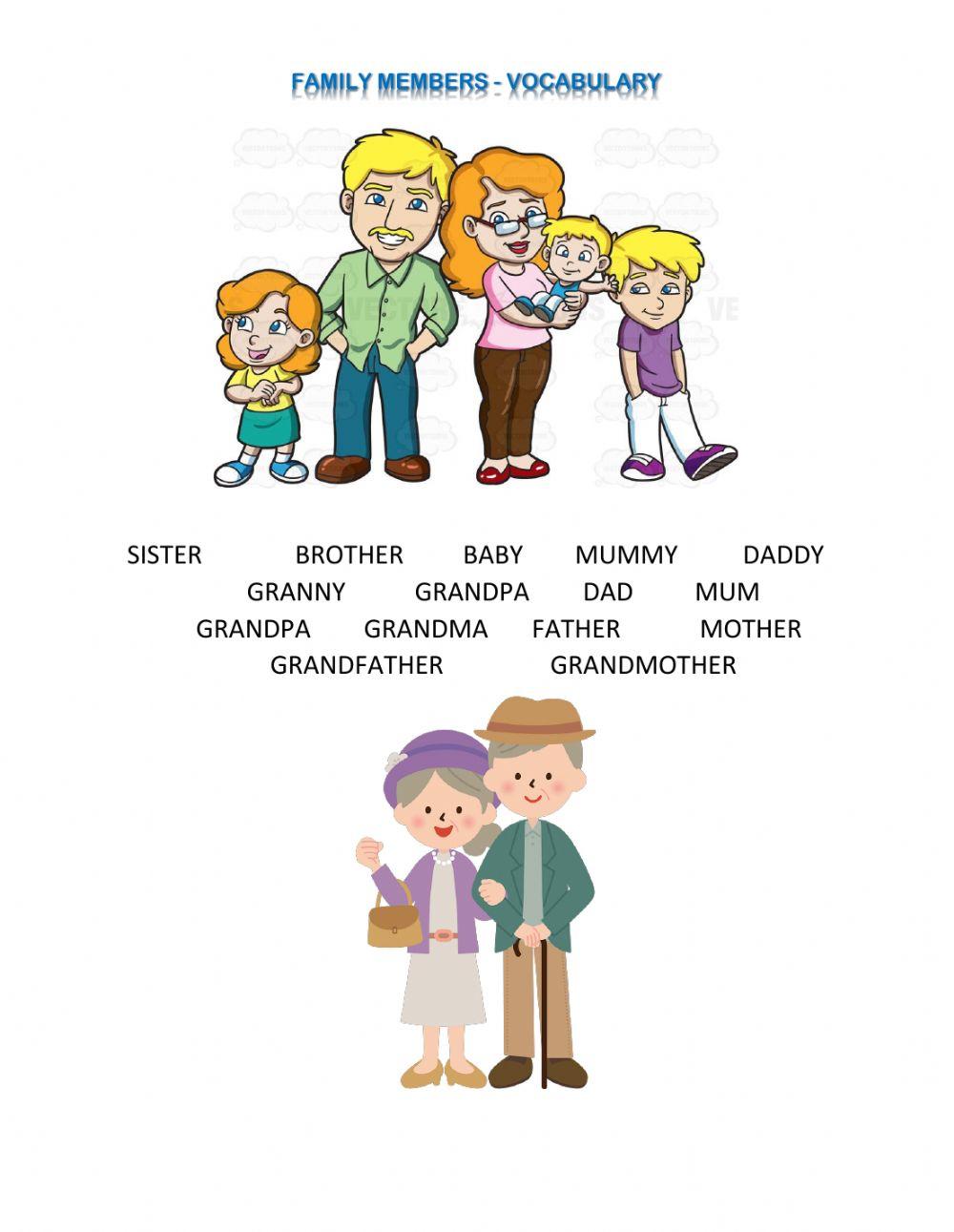 Family members - vocabulary