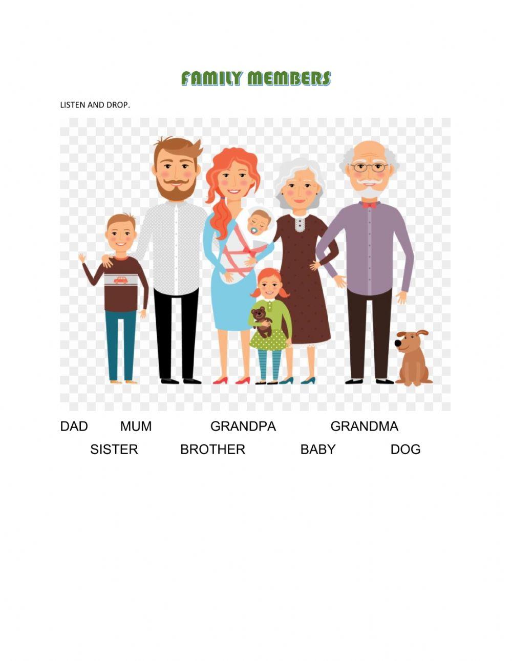 Family members - vocabulary