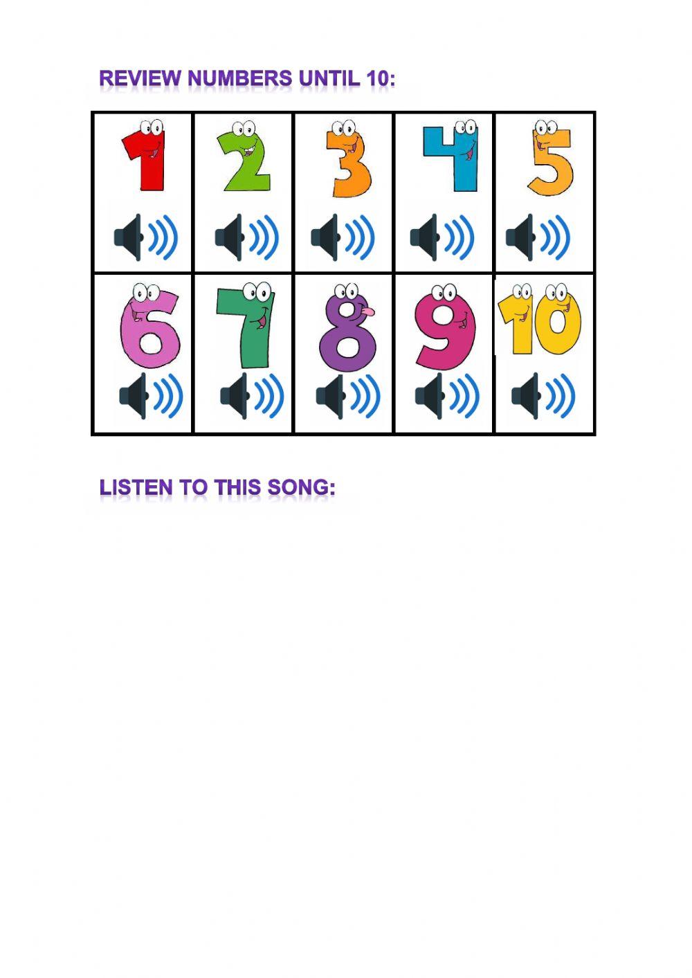 Numbers - learning area
