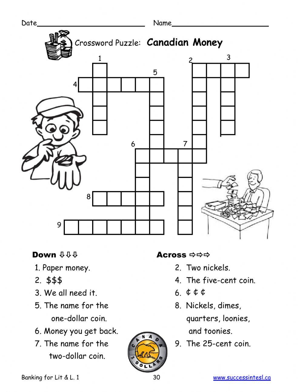 Canadian Money Crossword Laura Purdy Live