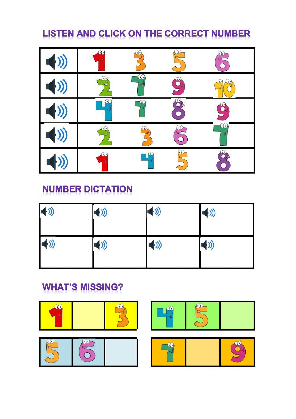 Numbers - exercises worksheet | Live Worksheets