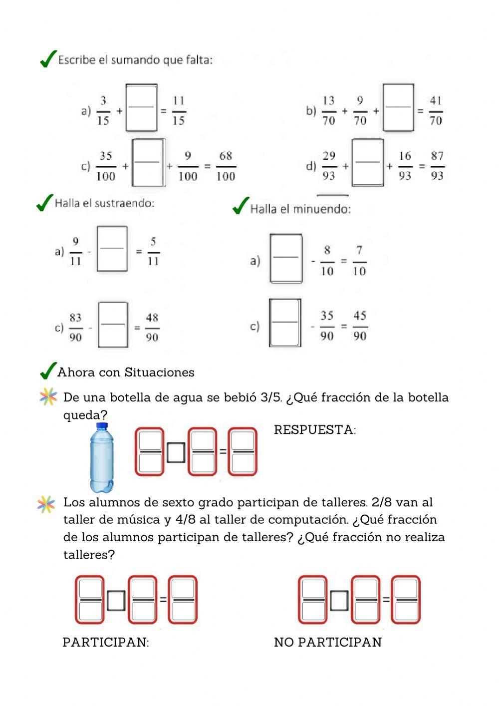 Suma y resta de fracciones