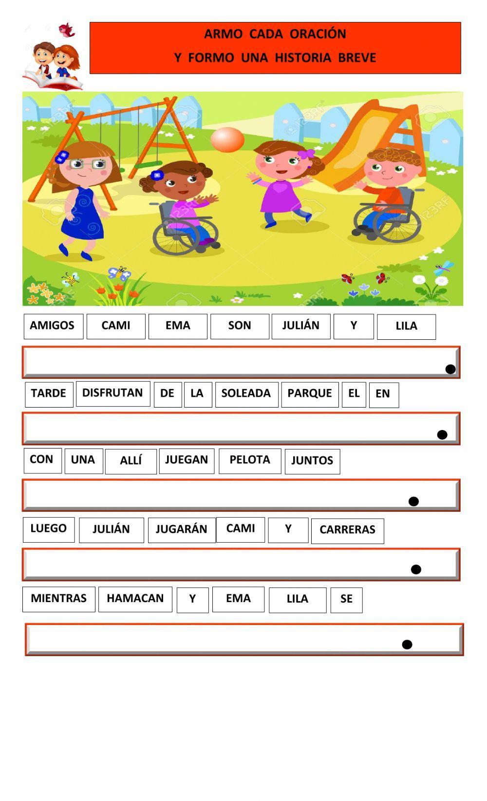 Armo oraciones y queda un texto