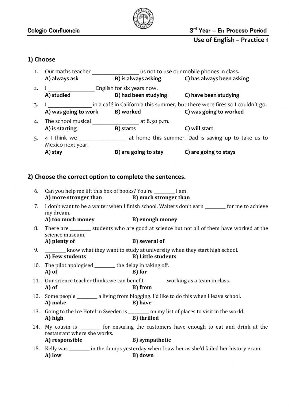 Use of English Practice 1