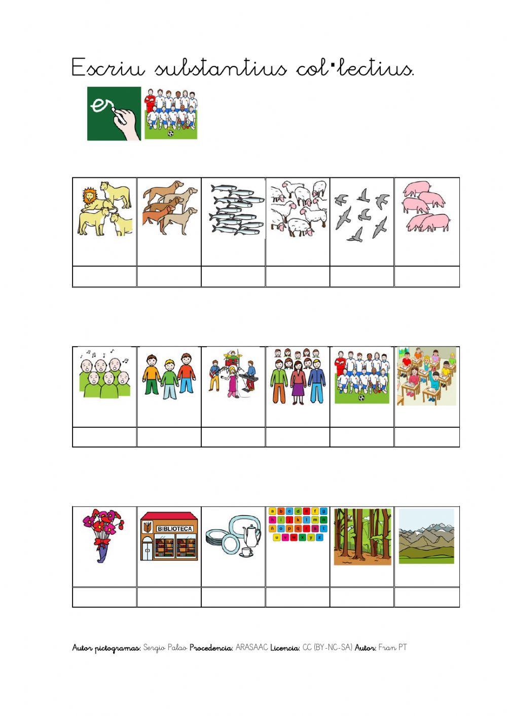 Escriure substantius individuals i col·lectius. (amb so)