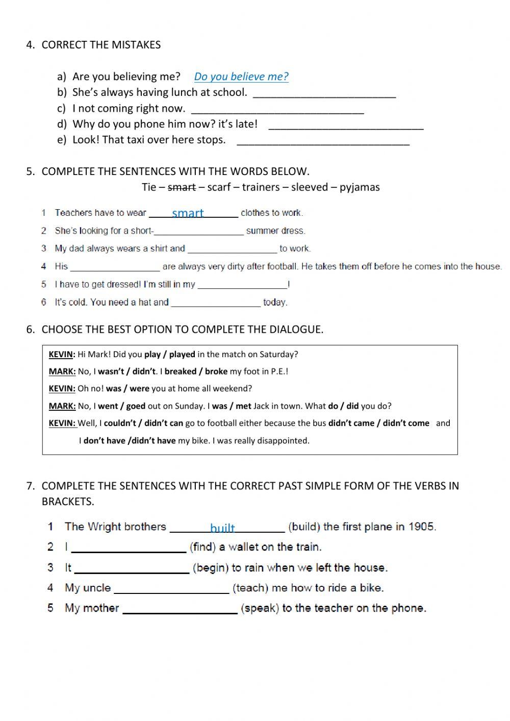 Finale Worksheets Answer Key