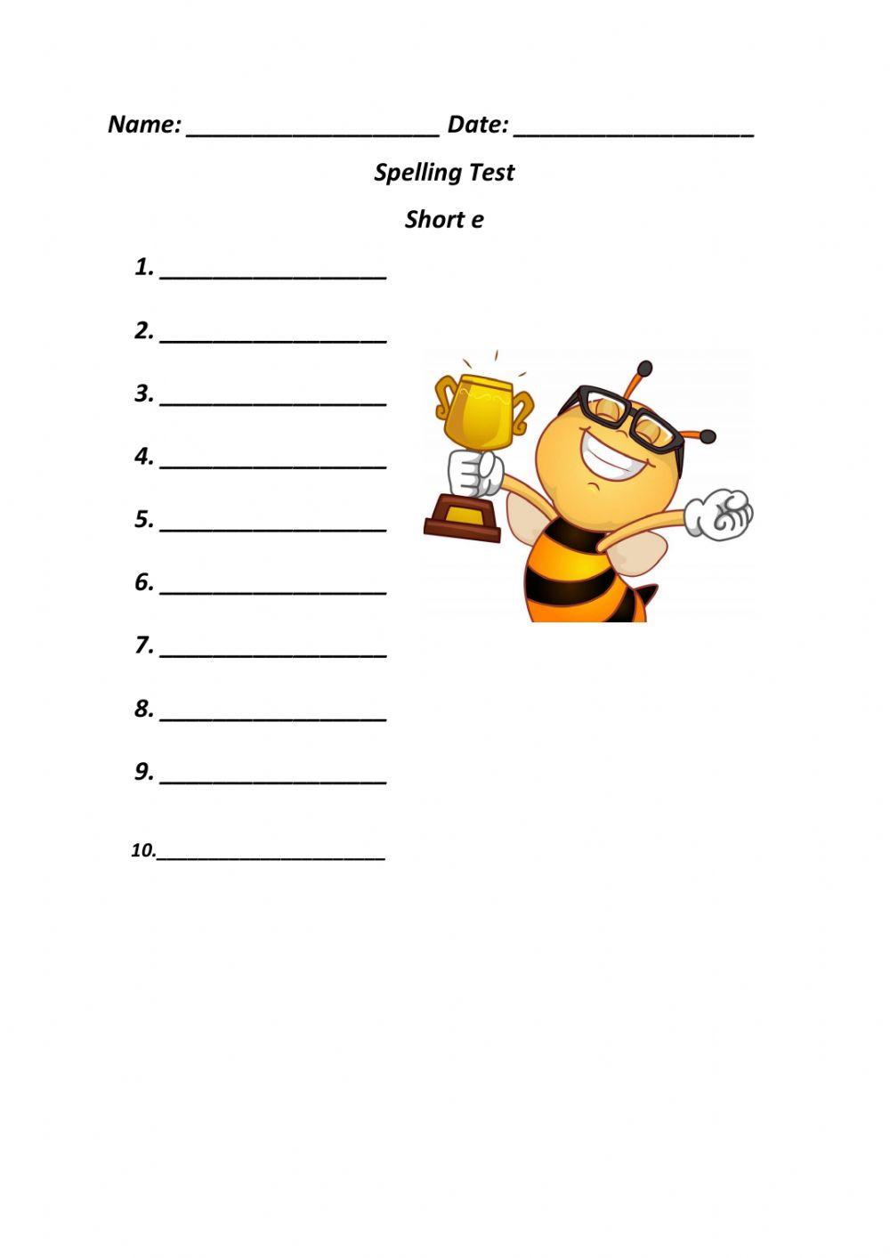 Spelling quiz online pdf exercise live worksheets