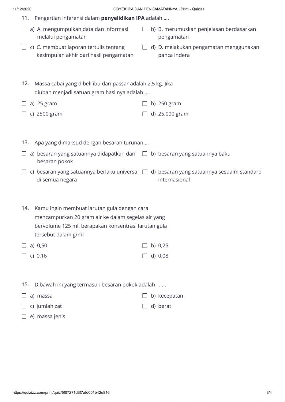 Obyek ipa dan pengamatannya