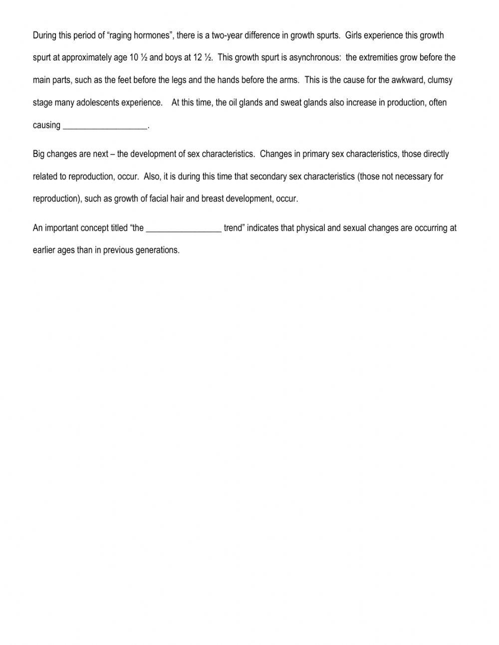 Stages of Physical Development