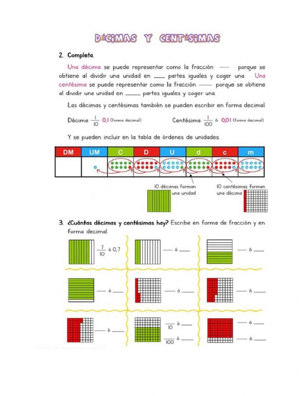 Números decimales a fracciones
