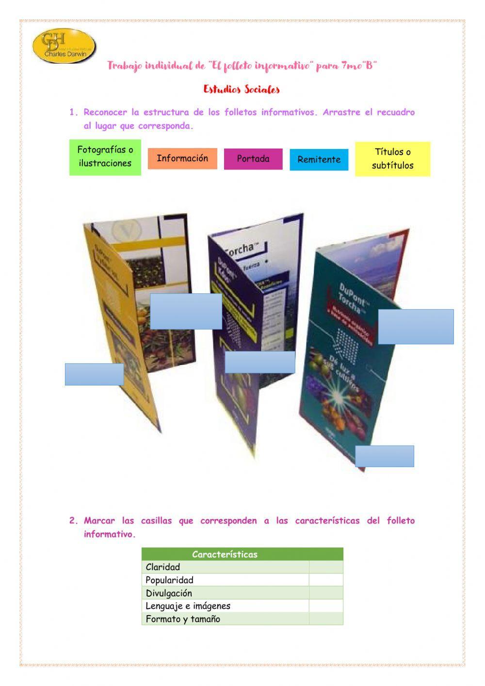 Trabajo individual de “El folleto informativo” para 7mo”B”