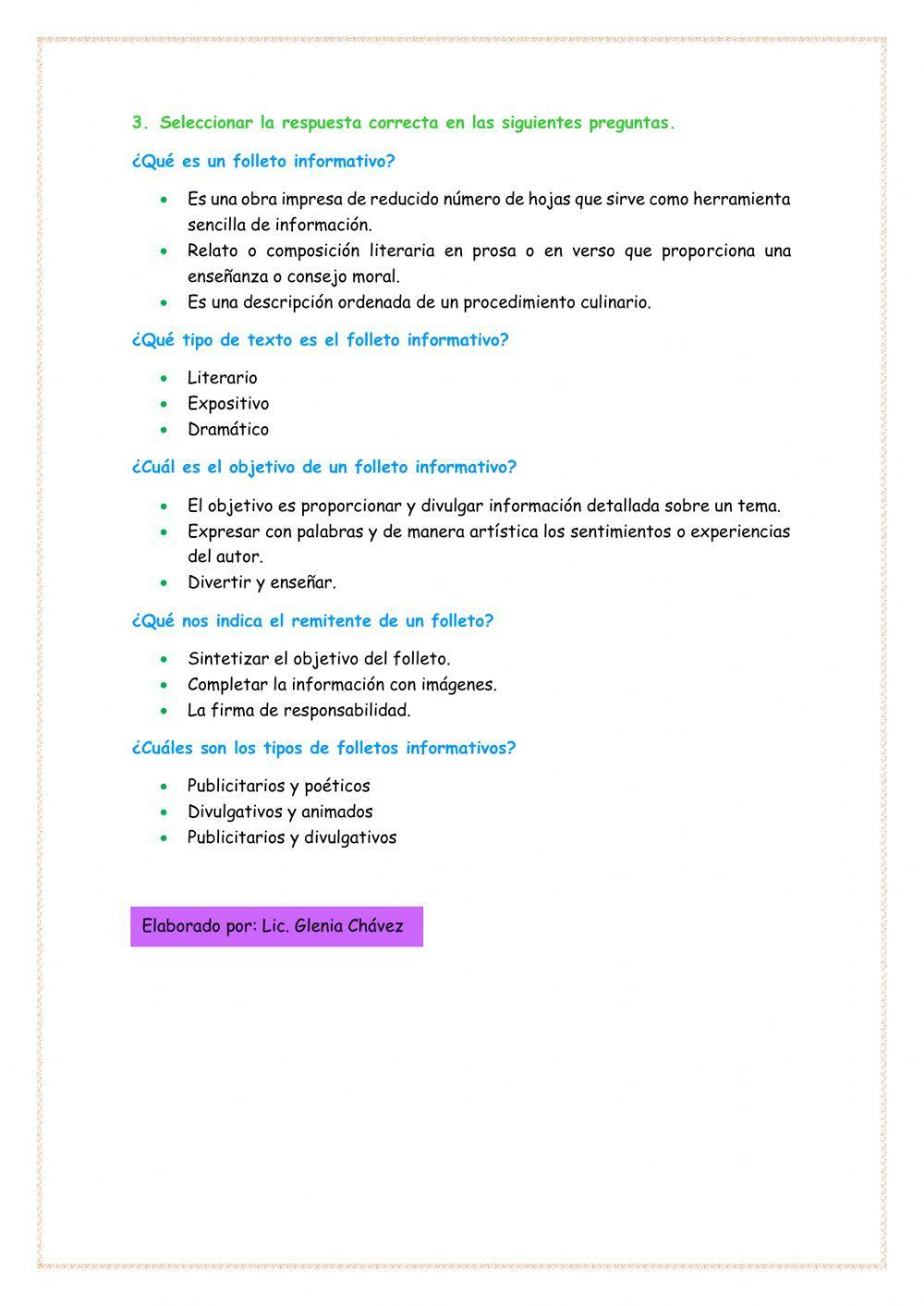 Trabajo individual de “El folleto informativo” para 7mo”B”