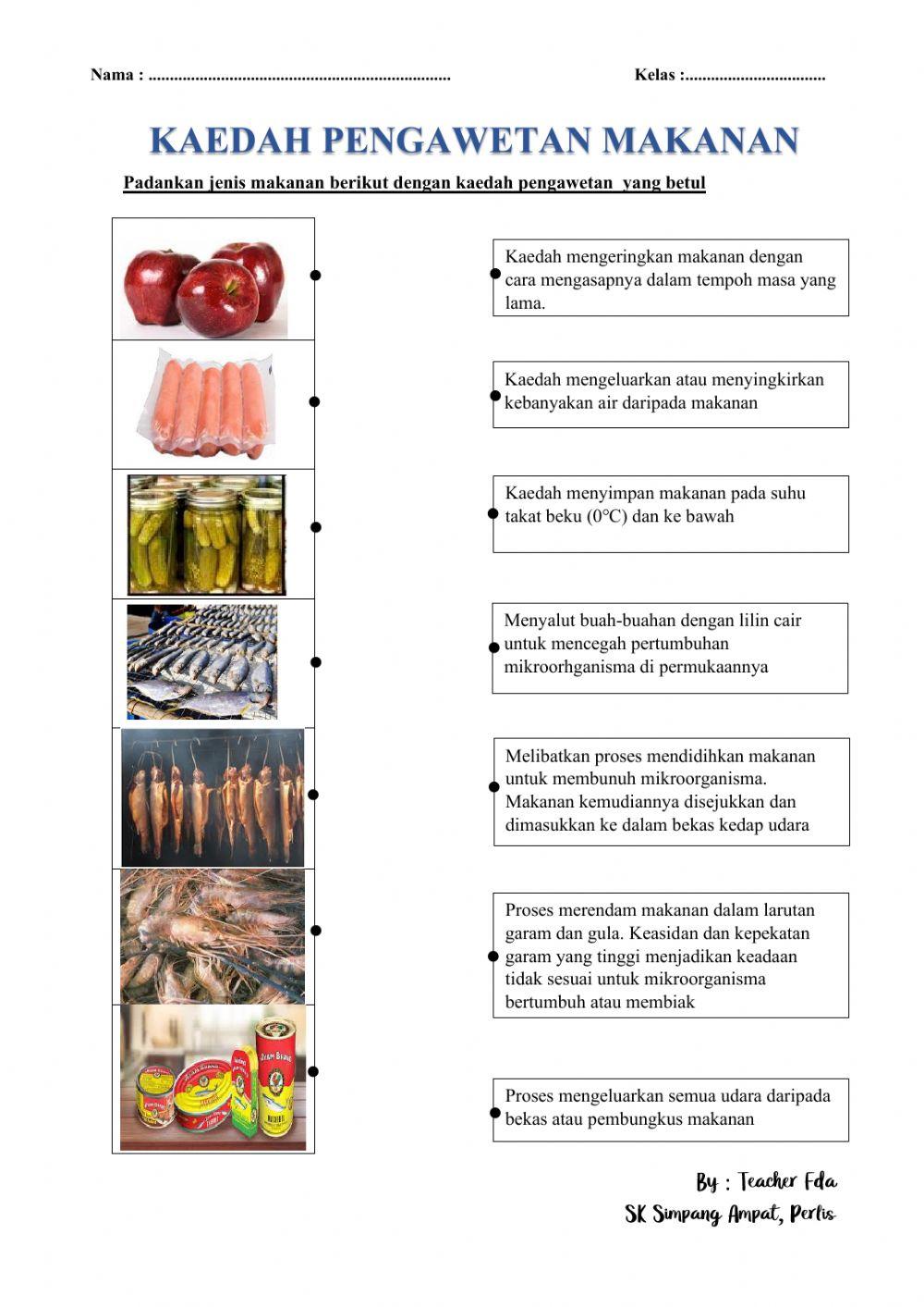 Kuiz Kaedah Pengawetan Makanan
