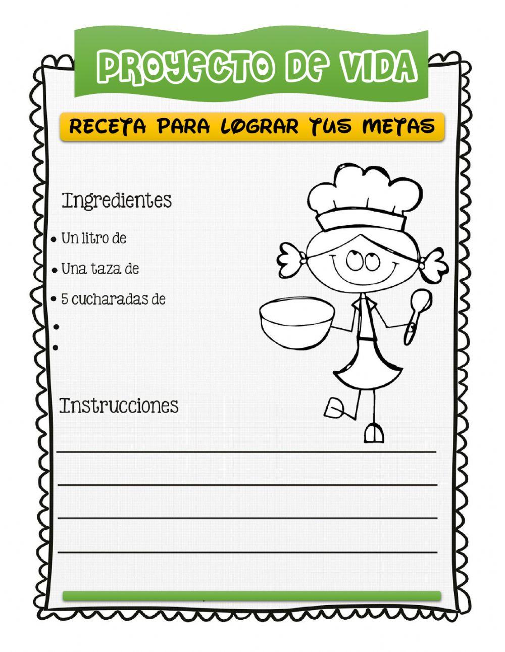 Receta Proyecto de Vida