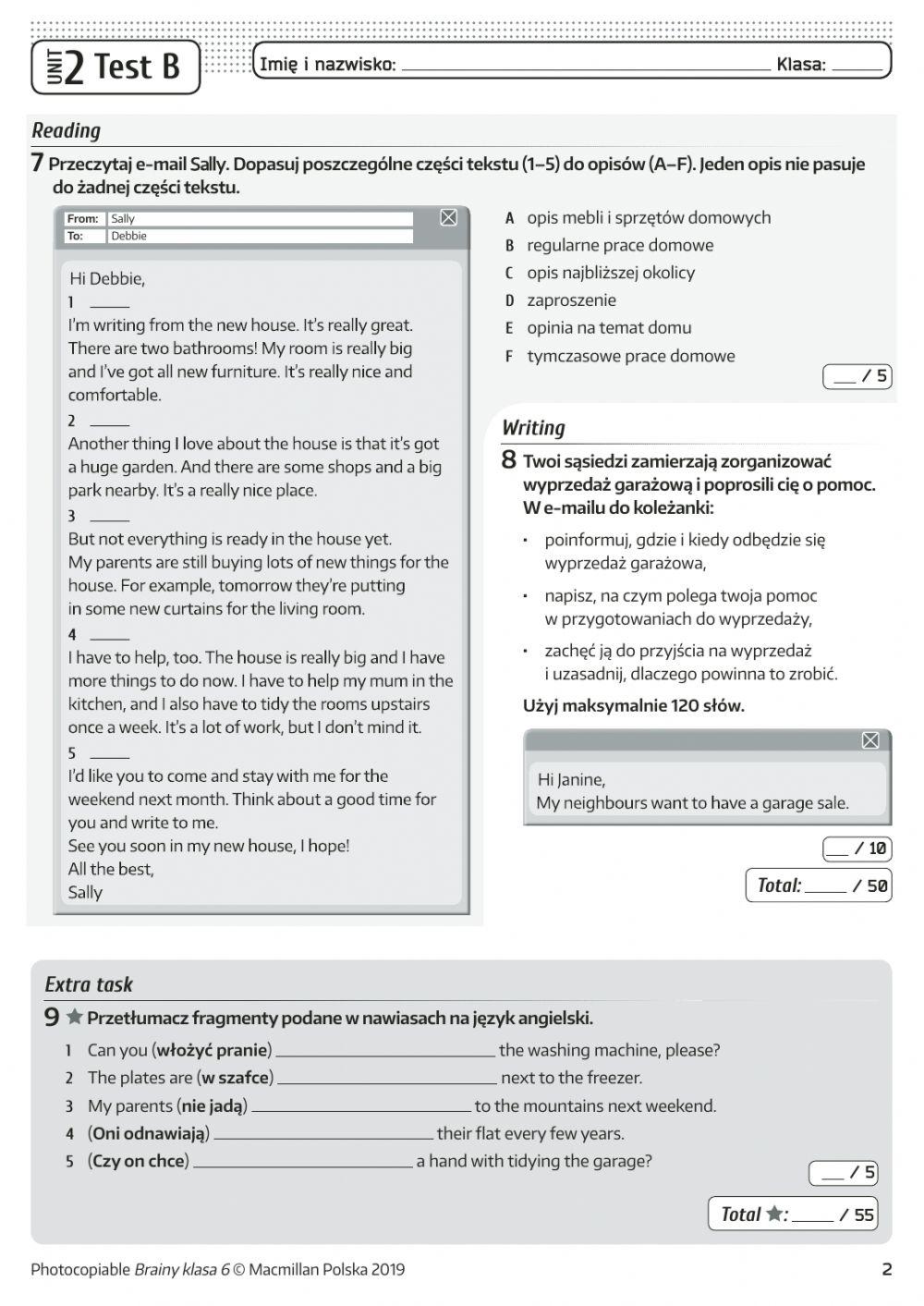 Brainy Klasa 6 Testy Pdf Brainy 6 Unit 2 Test online exercise for | Live Worksheets