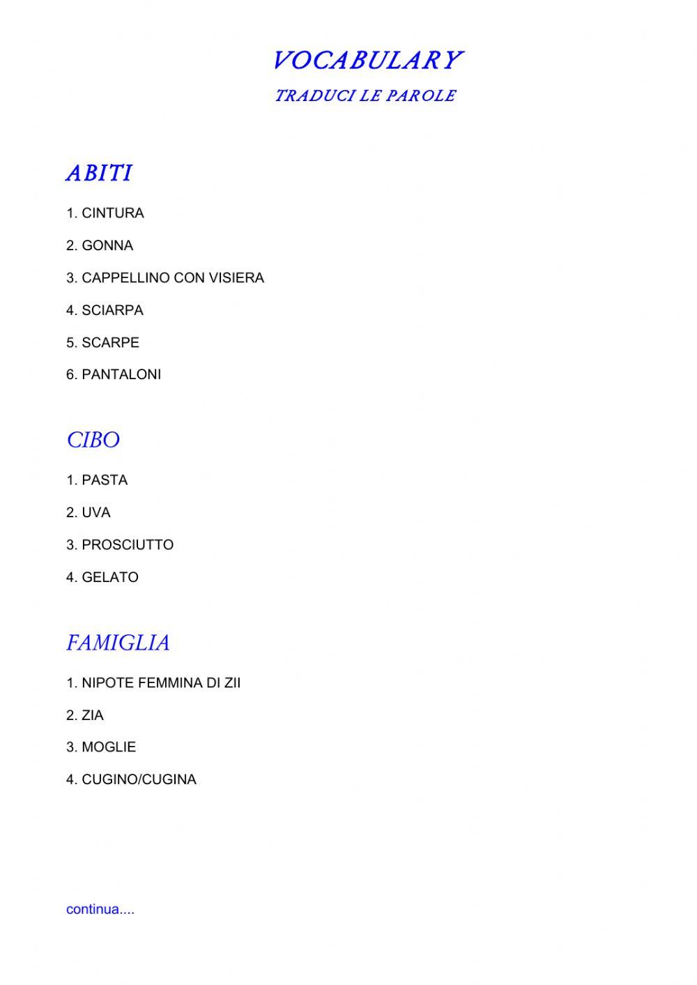 Vocabulary