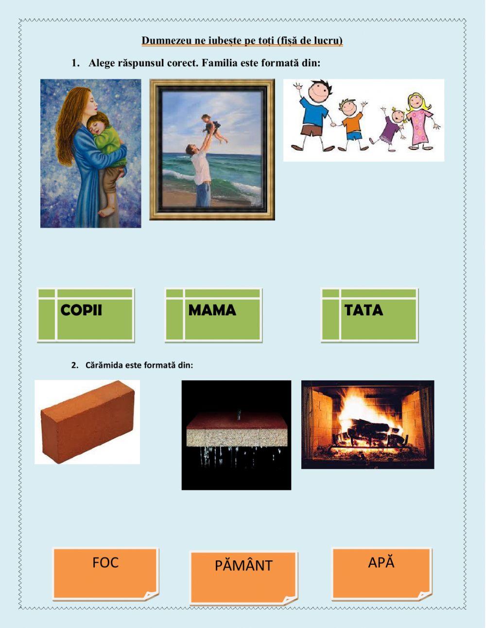 2. Dumnezeu ne iubește pe toți (fișă de lucru)
