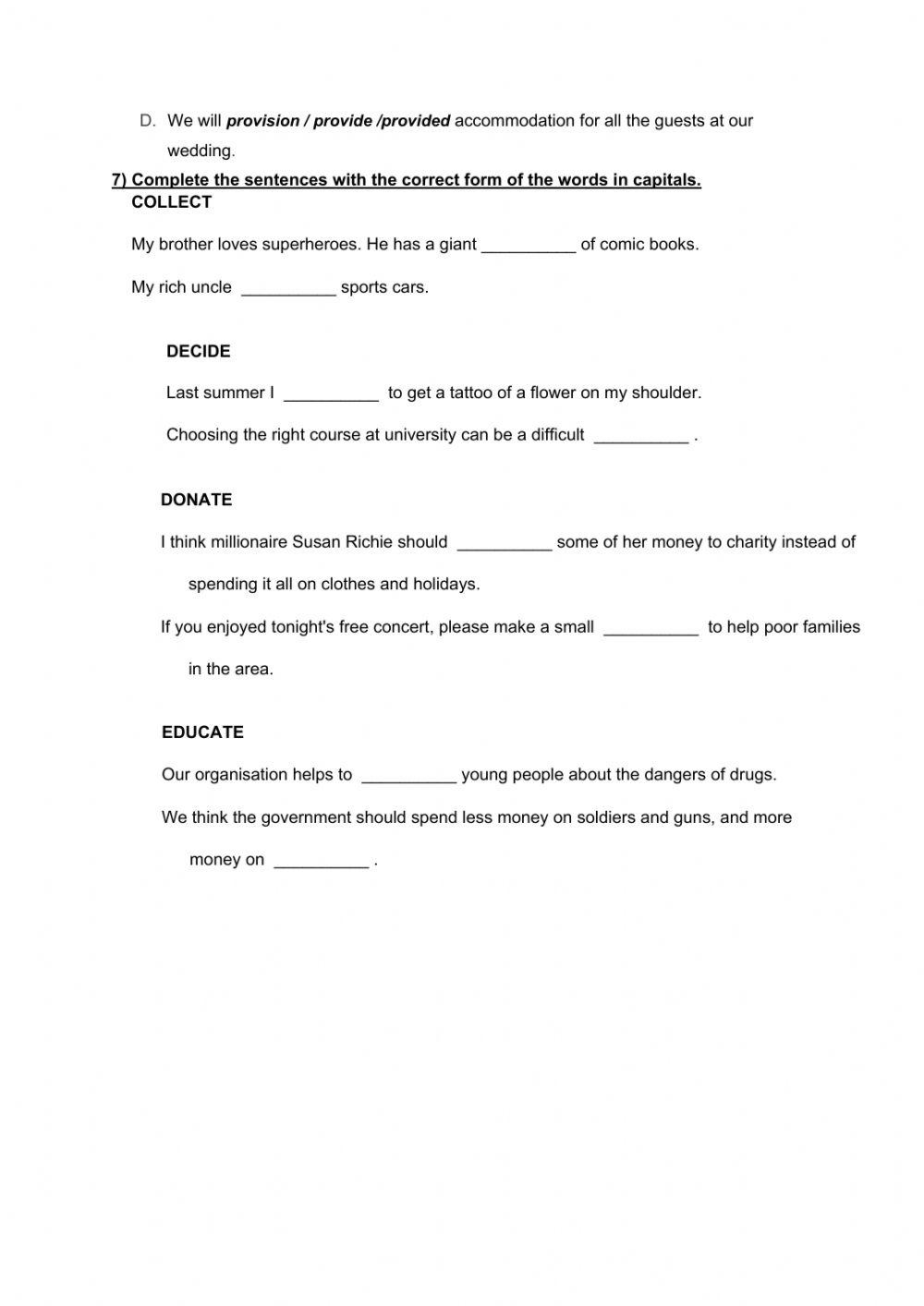 Reading comprehension