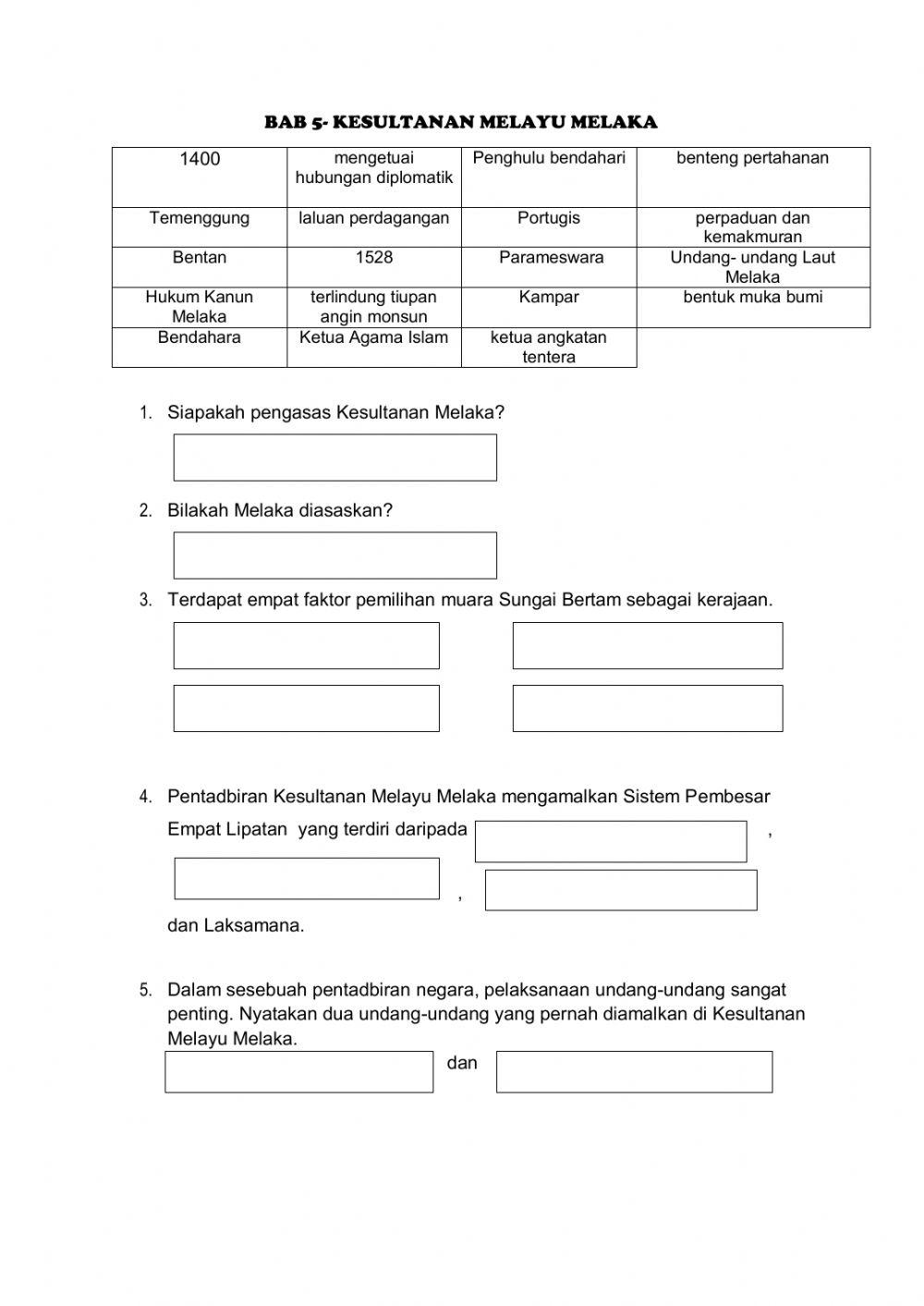 Bab 5 Kesultanan Melayu Melaka