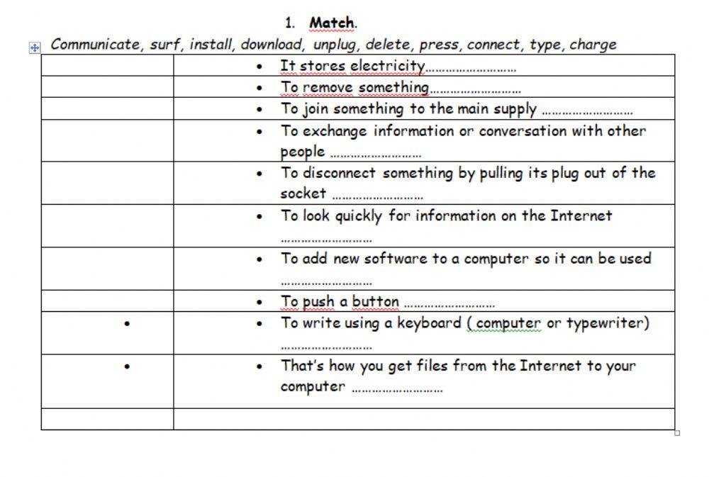 Vocabulary quiz d class verbs