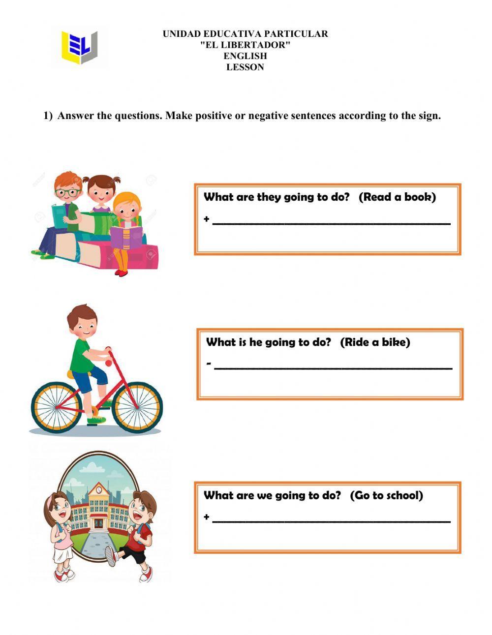 Be going to- po… | Free Interactive Worksheets | 507391