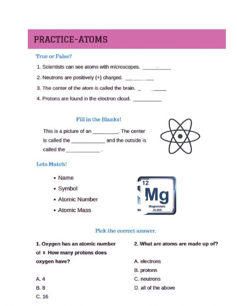 Structure of atoms