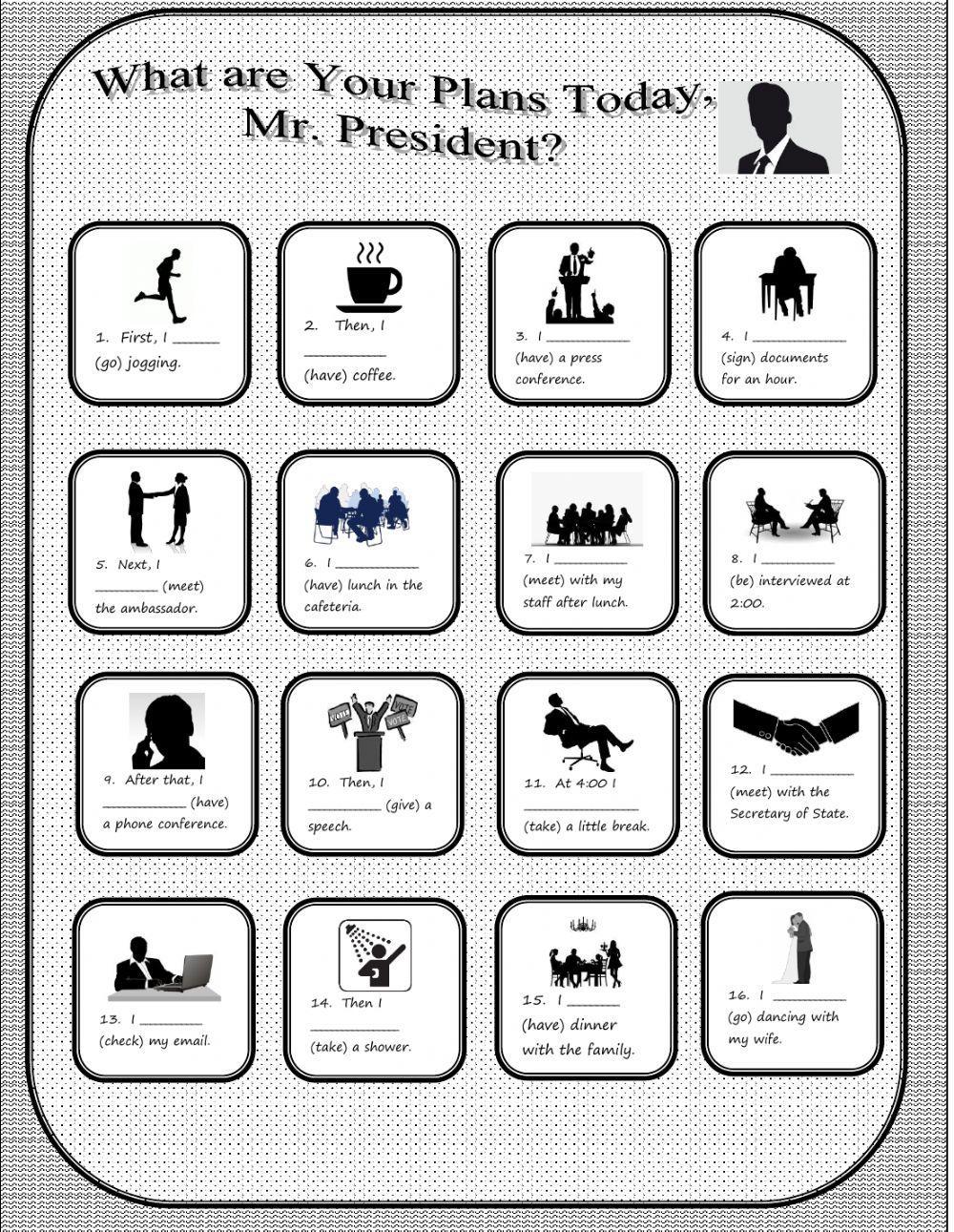 President's Plans - Present Continuous for Future Arrangements