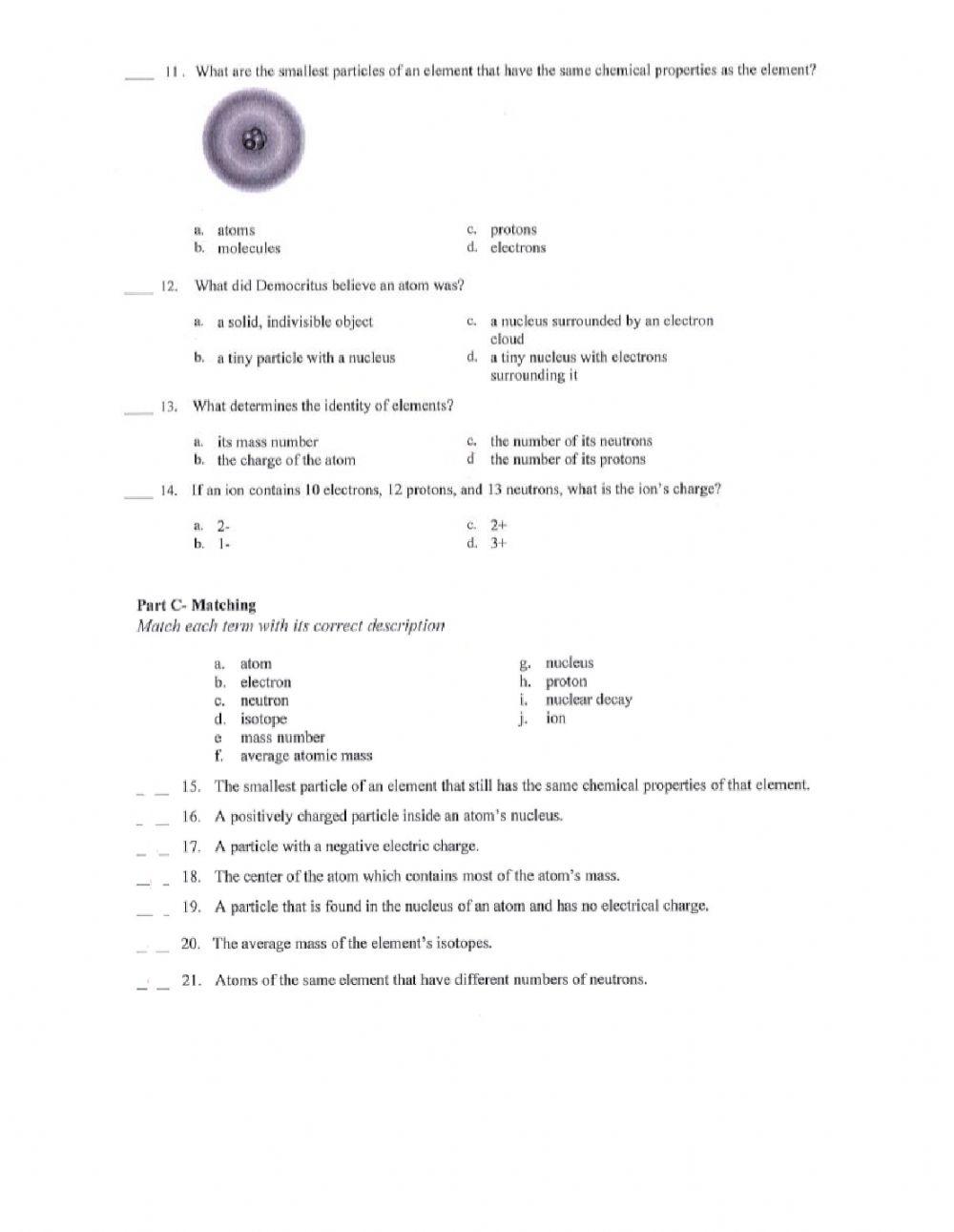 Discovery and structure of atom