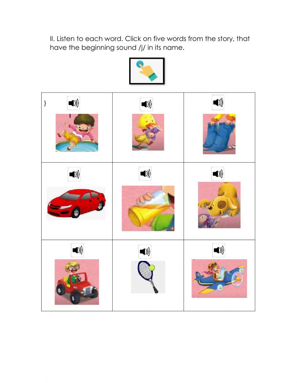 Beginning sound J