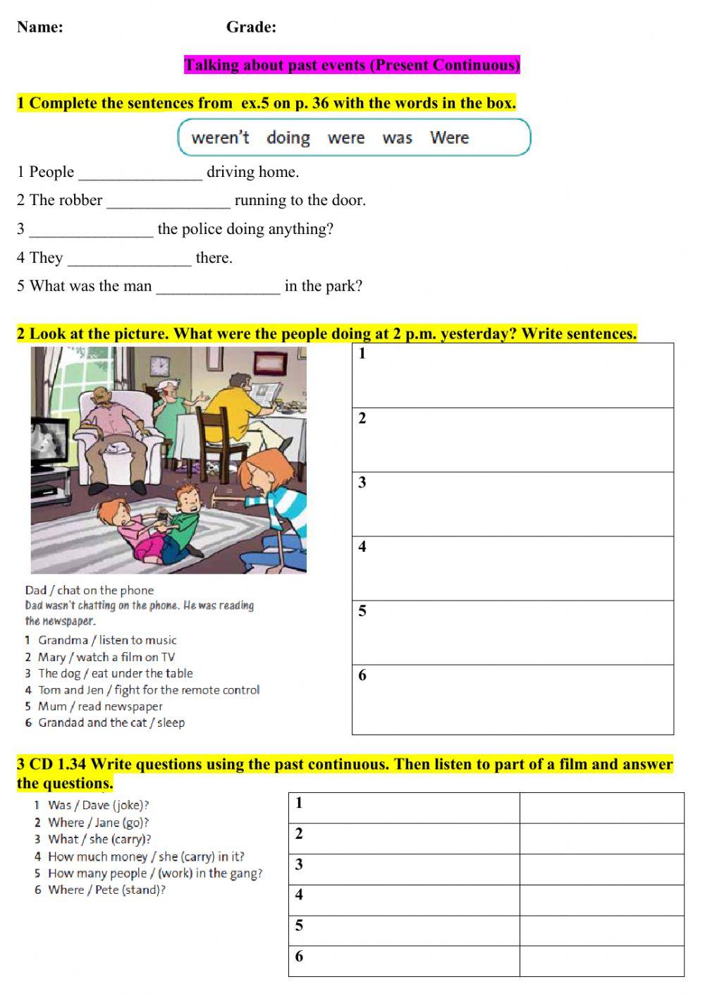 Talking about past events