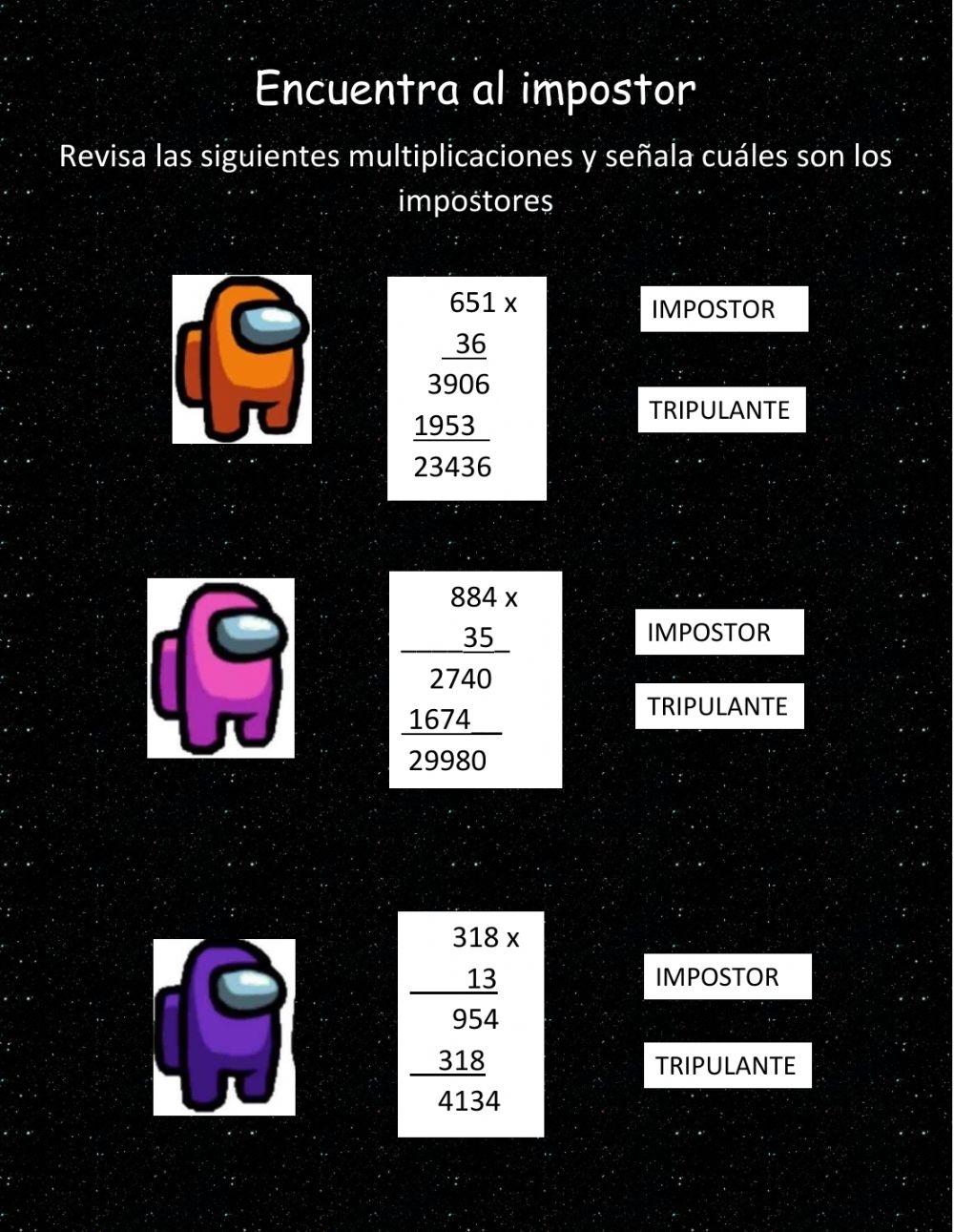 Encuentra al impostorejemplo 1