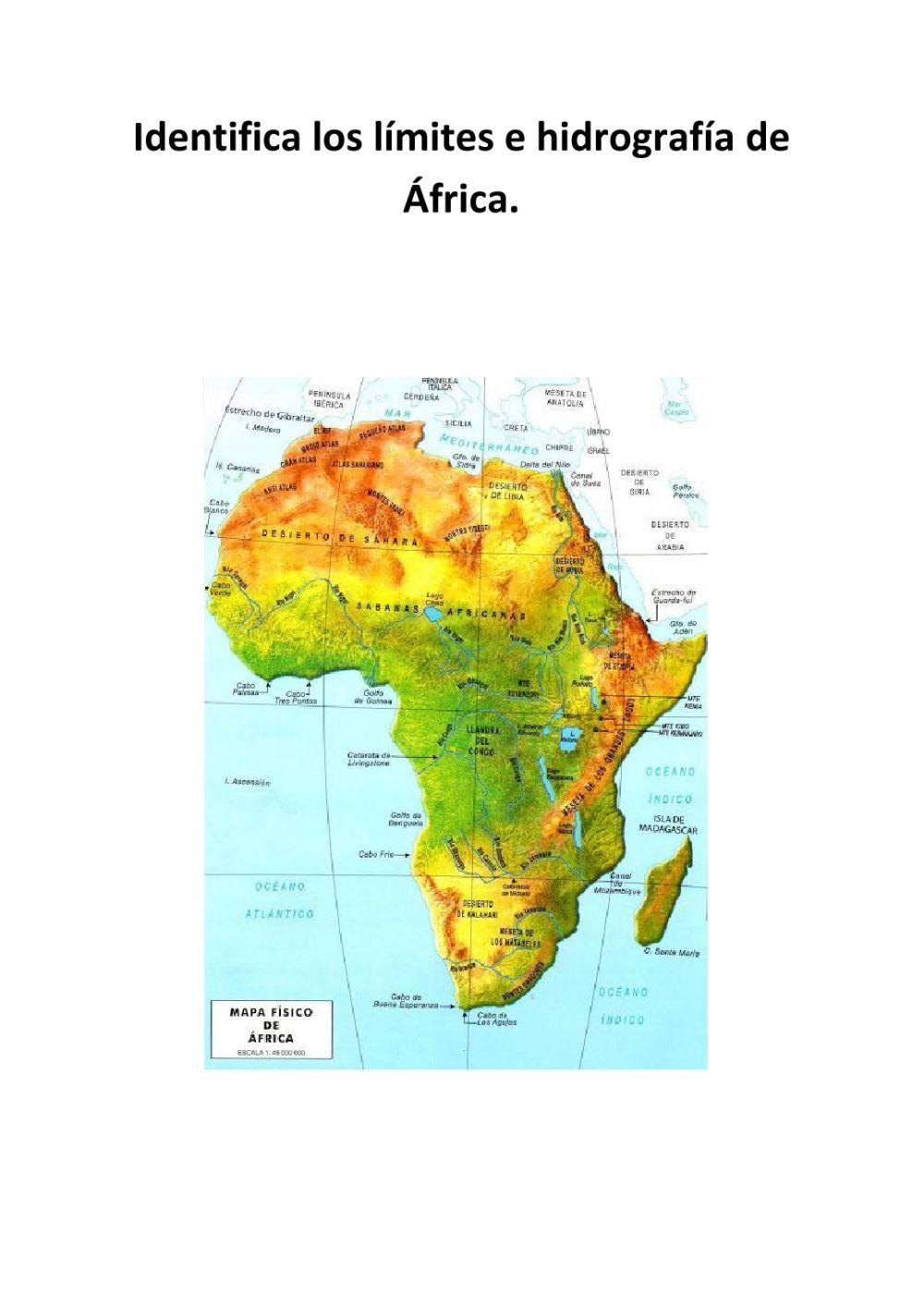 África (límite e hidrografía)