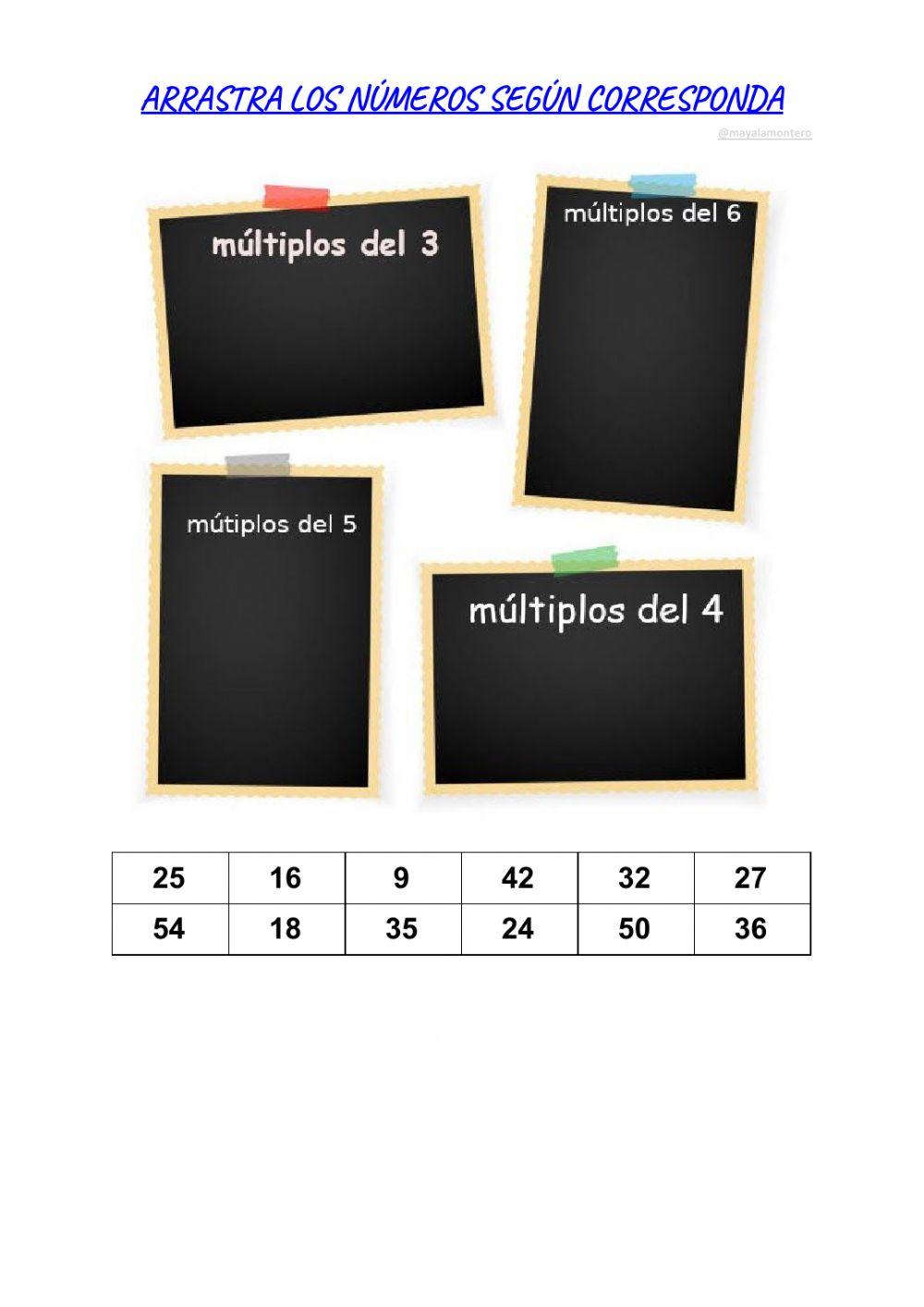 Arrastra los múltiplos