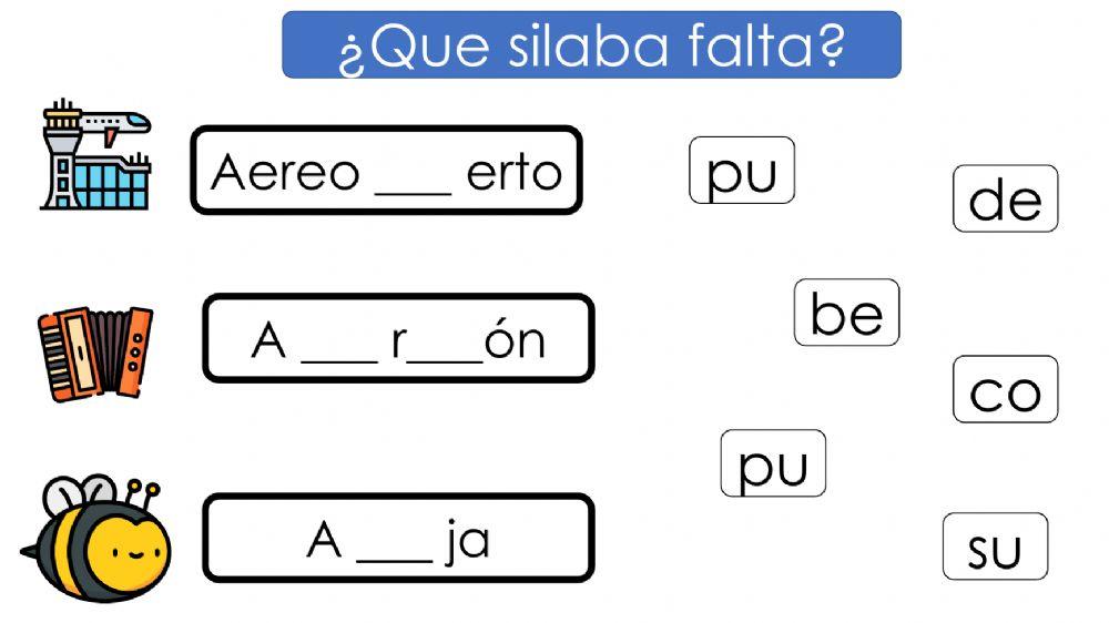 Que silaba falta?