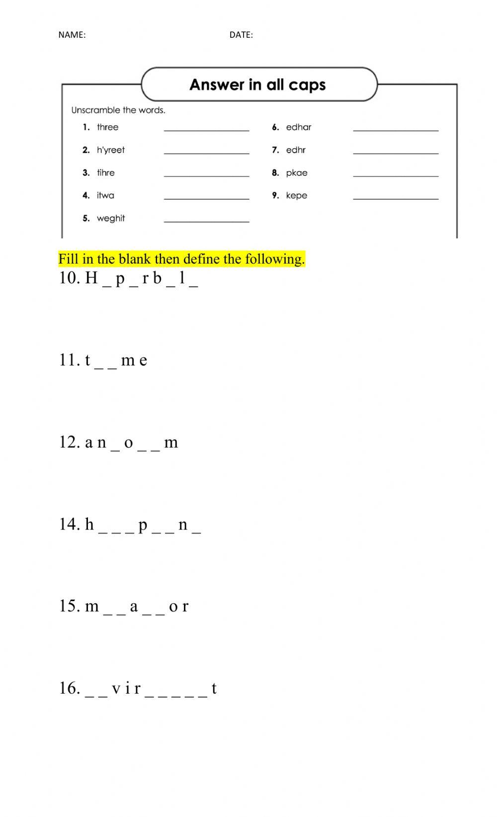 Spelling test 7