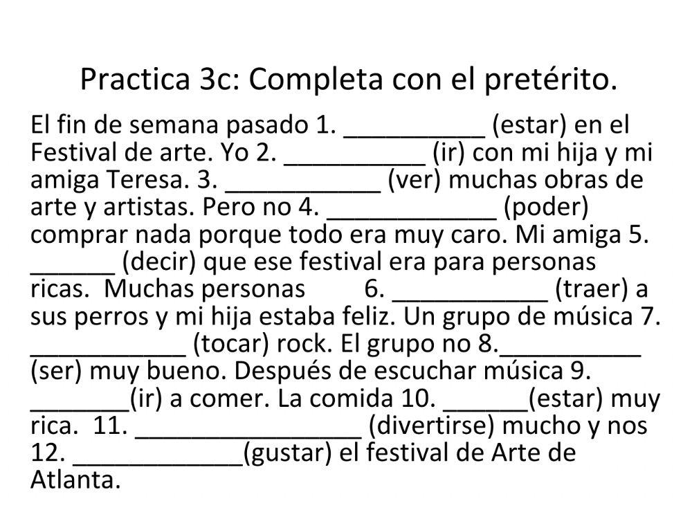 Preterit Practice -2c